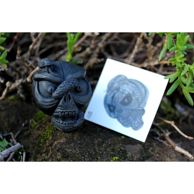 Skull Tattoos - Serpent Skull - Black by Double Haunt