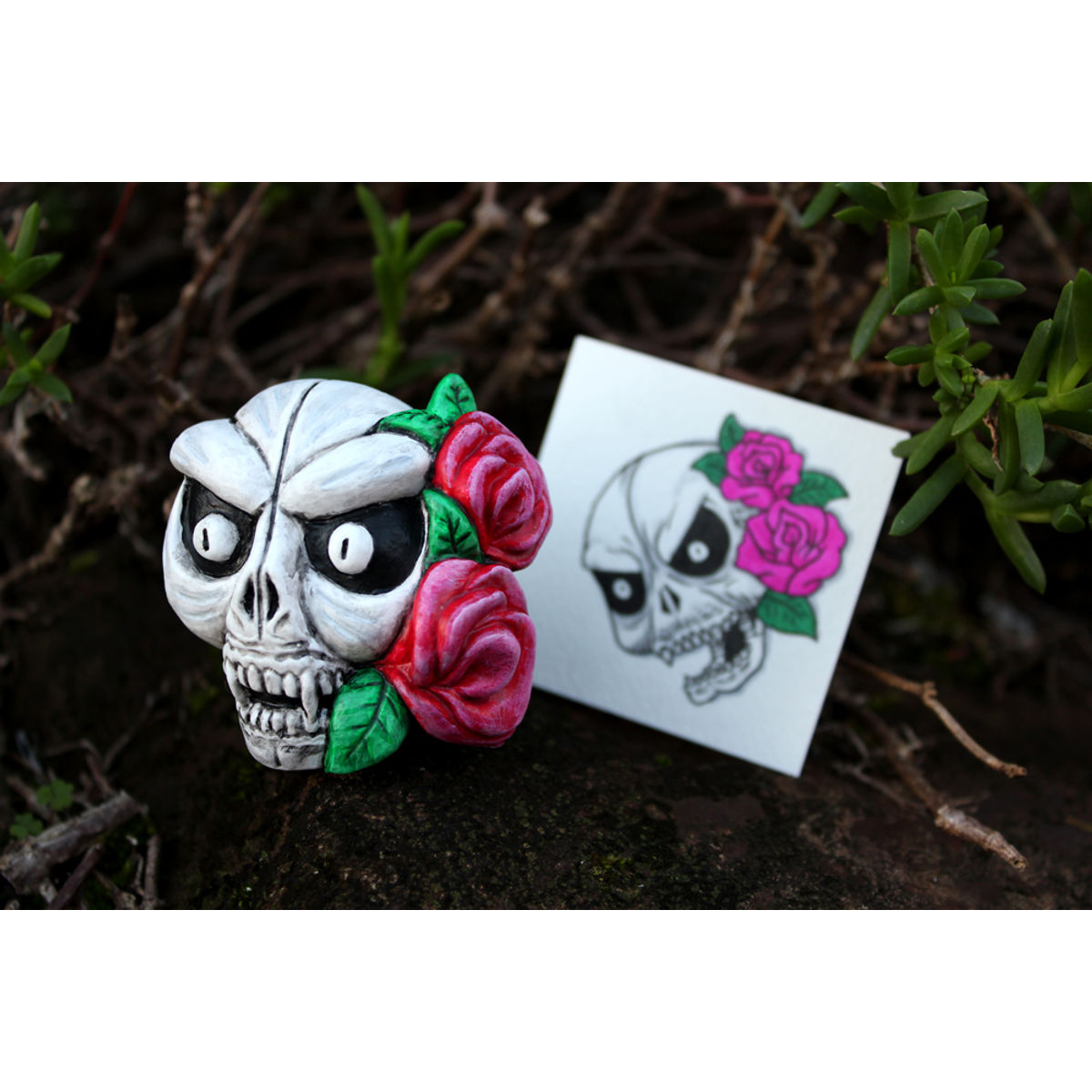 Skull Tattoos - Skull & Roses - Custom