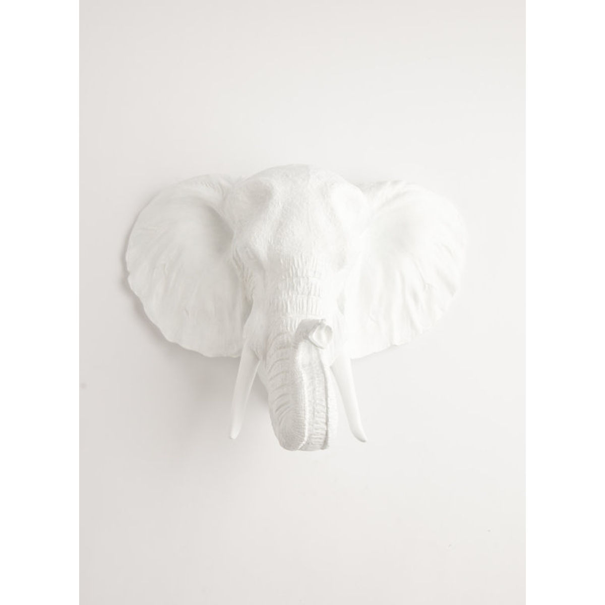 The Tolsby - White Resin Elephant Head- Resin White Faux Taxidermy- Chic & Trendy