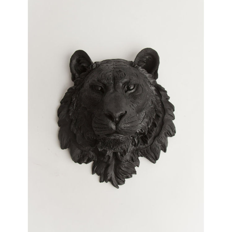 The Ludwig - Black Resin Tiger Head- Resin Black Faux Taxidermy- Chic & Trendy by White Faux Taxidermy