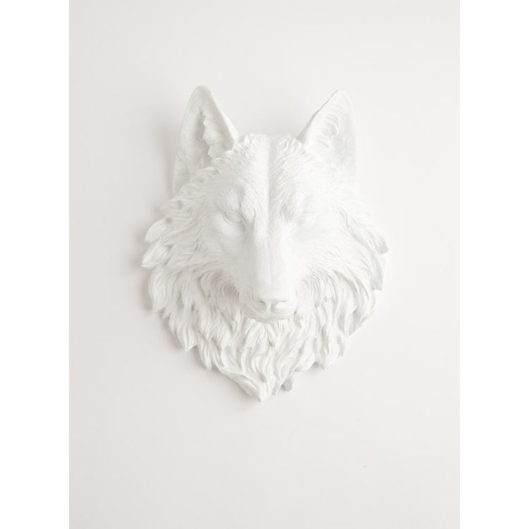 The Lincoln - White Resin Wolf Head- Resin White Faux Taxidermy- Chic & Trendy by White Faux Taxidermy