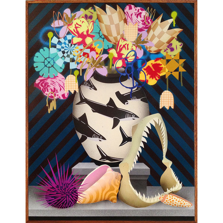 Still Life With Flowers, Jaws and Shells by Casey Gray