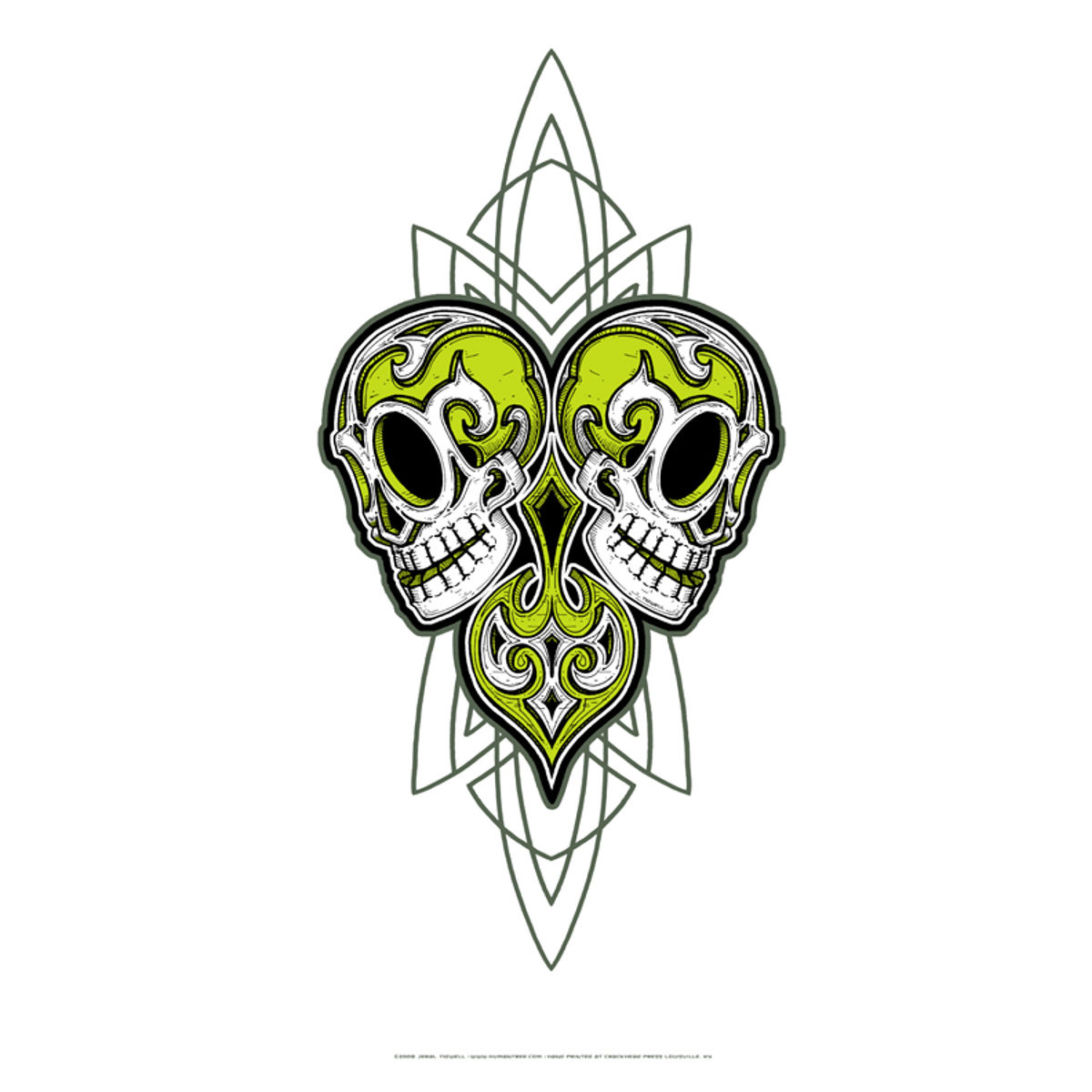 Carved Skulls - Lime