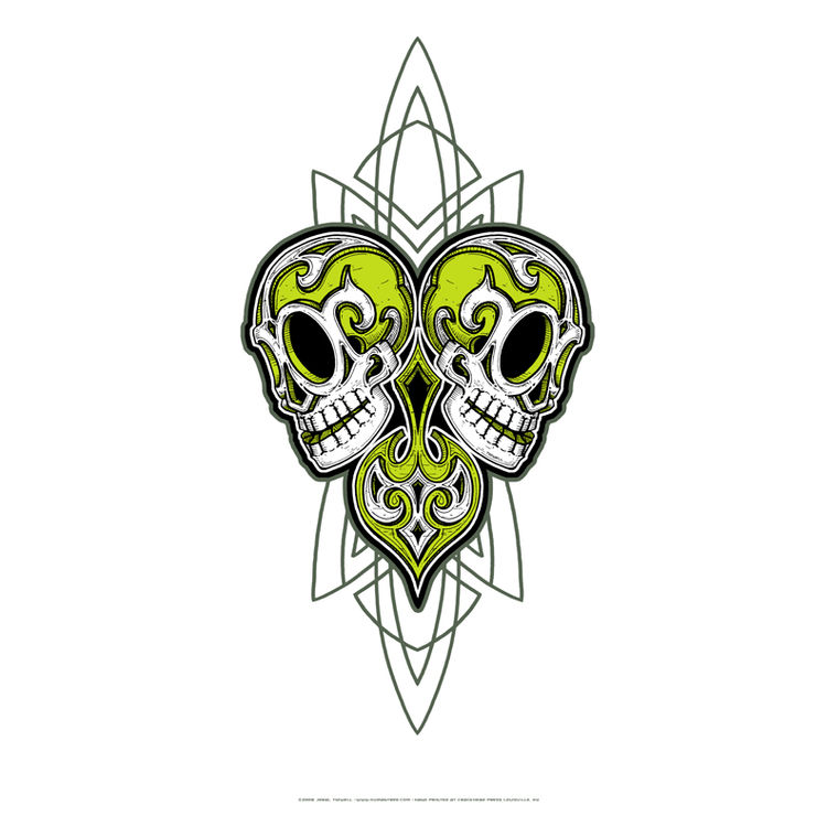 Carved Skulls - Lime by Jeral Tidwell