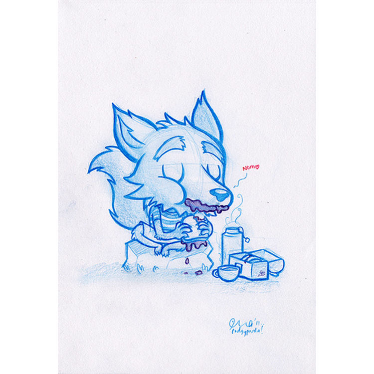 Peanut butter and jelly sammich loving Werewolf by PodgyPanda