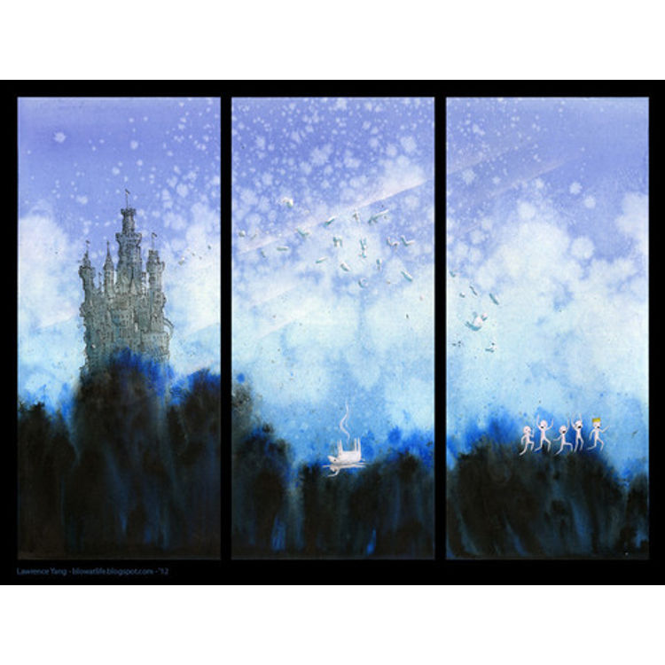 Run Away!! (triptych) by Lawrence Yang