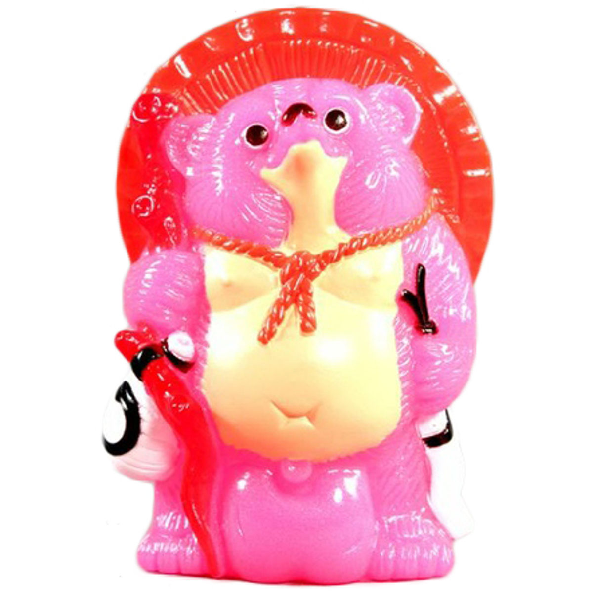 Mini Tanuki - Pink with White Eyes