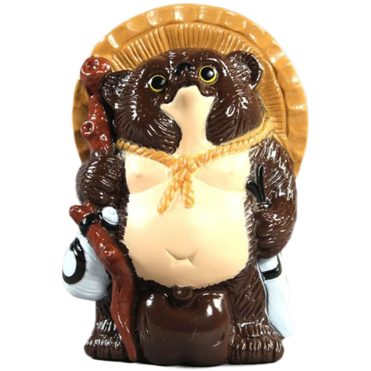 Mini Tanuki - Brown w/ Yellow Eyes by Real X Head (Mori Katsura)