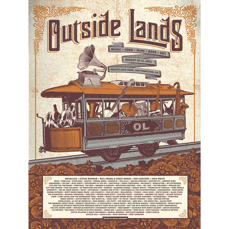 Outside Lands Festival 2012 by Status Serigraph (Justin Helton)