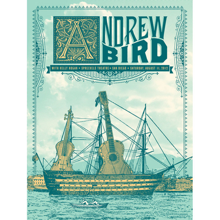 Andrew Bird - San Diego CA 2012 by Status Serigraph (Justin Helton)