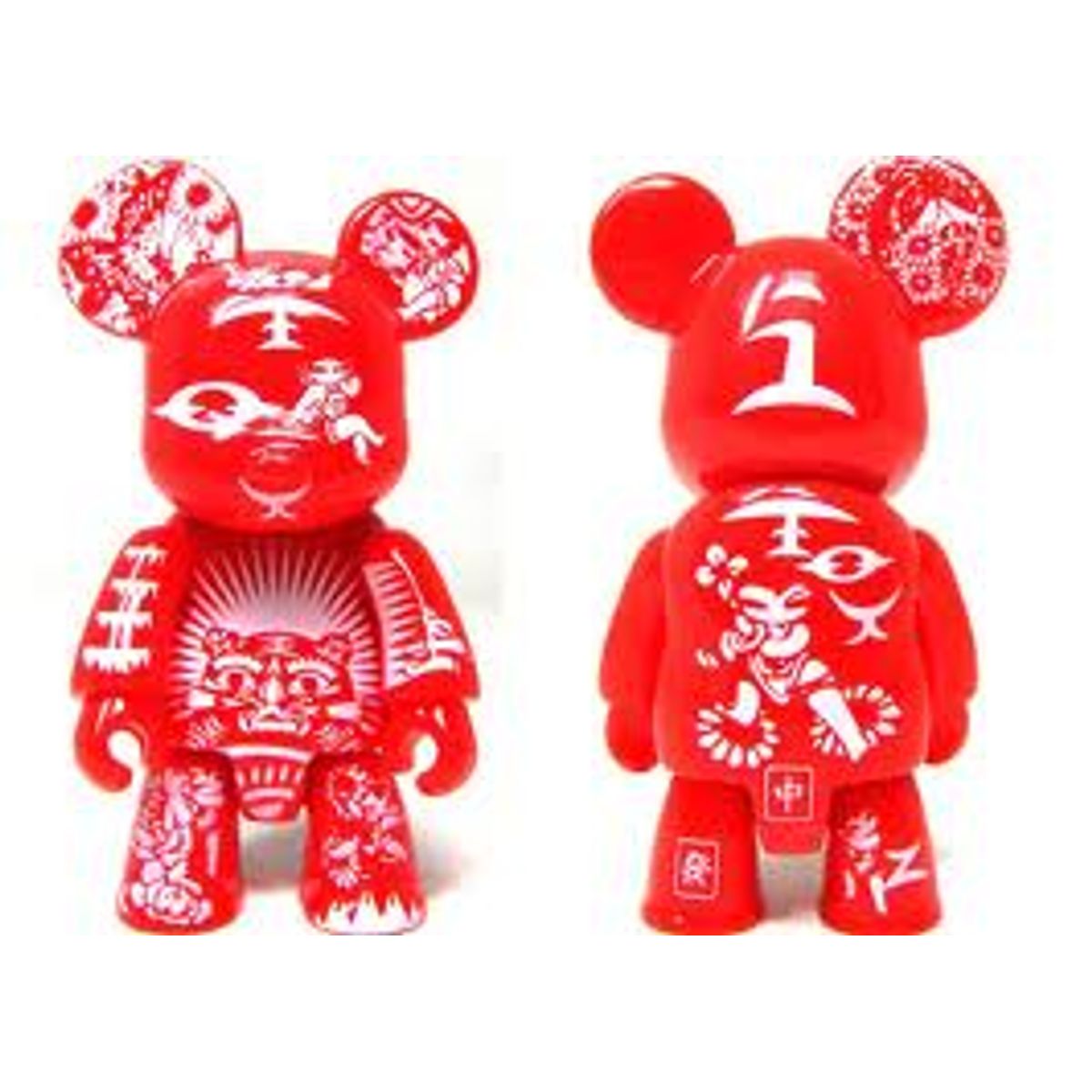 Red Paper Cut Qee Bear