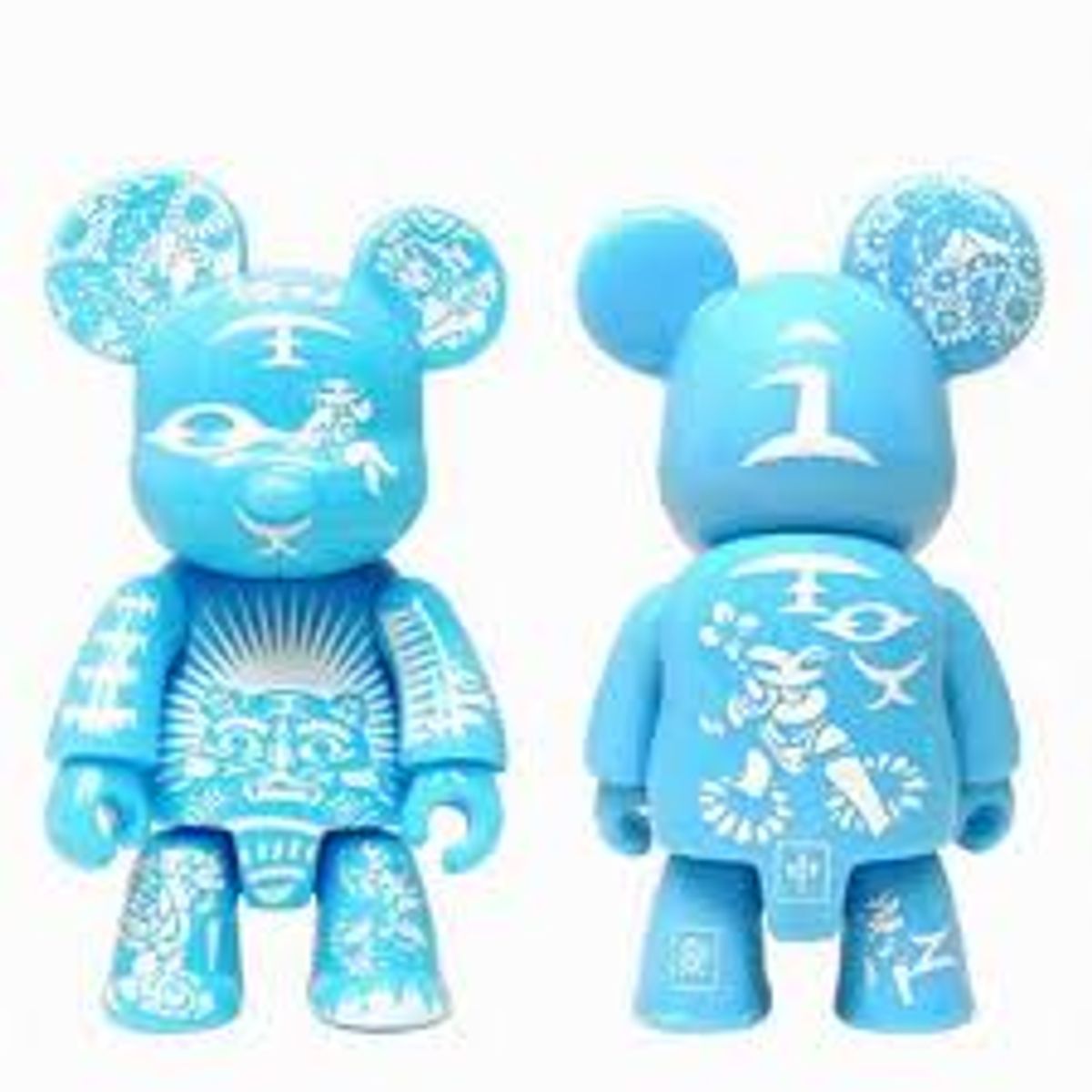 Blue Paper Cut Qee Bear