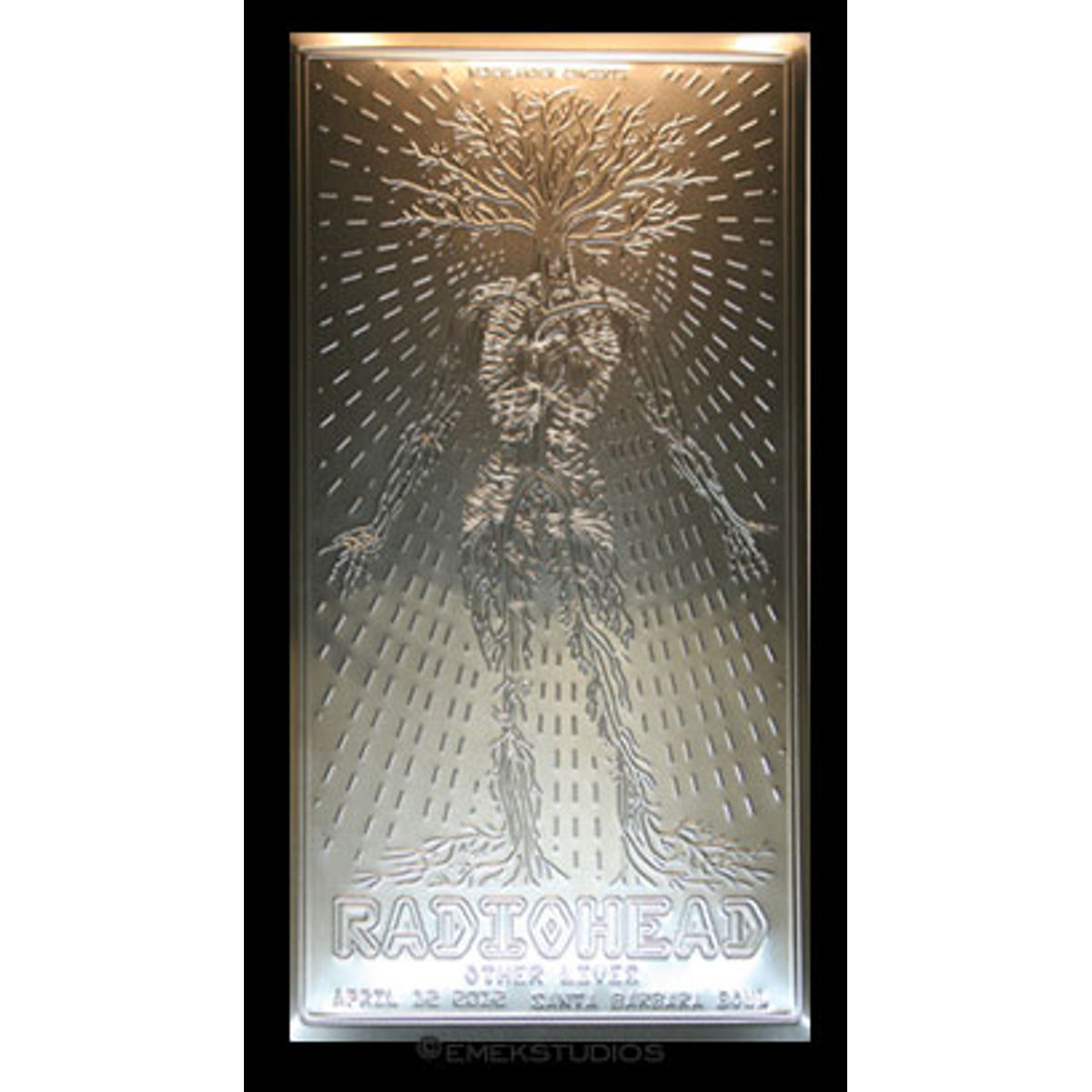 Radiohead - Santa Barbara, CA, 2012 (ALUMINUM METAL POSTER)