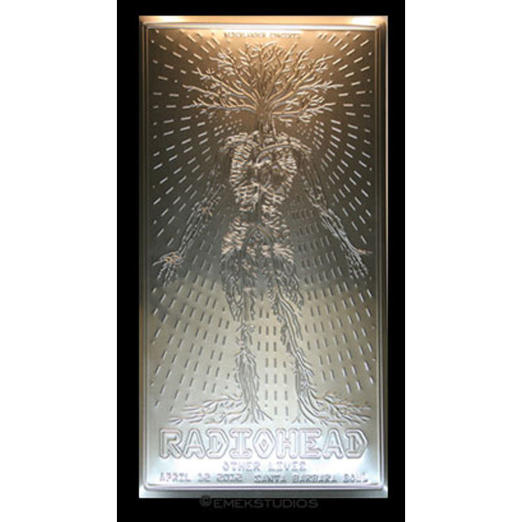 Radiohead - Santa Barbara, CA, 2012 (ALUMINUM METAL POSTER) by Emek
