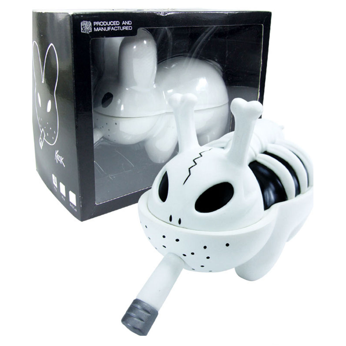 Bone Bunny - white and black