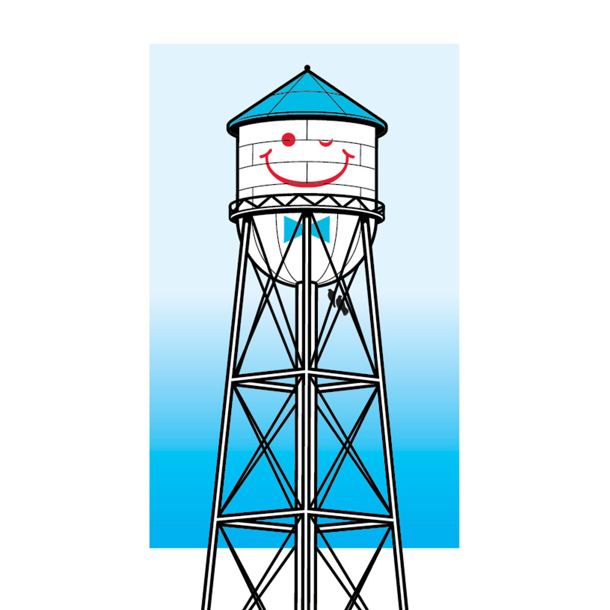 Smiley Watertower - Blue