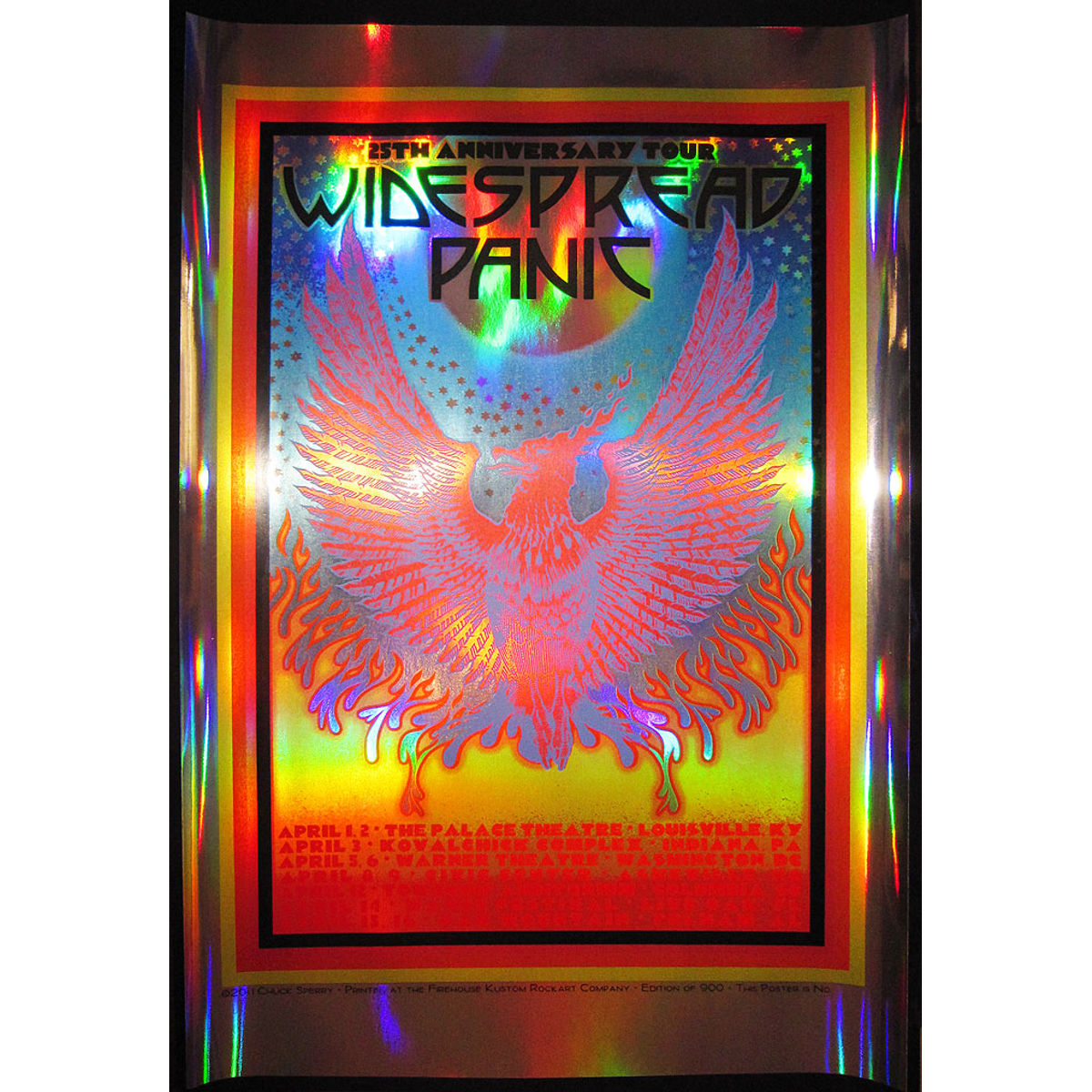 Widespread Panic 25th Anniversary Tour Mirror Foil Variant Poster