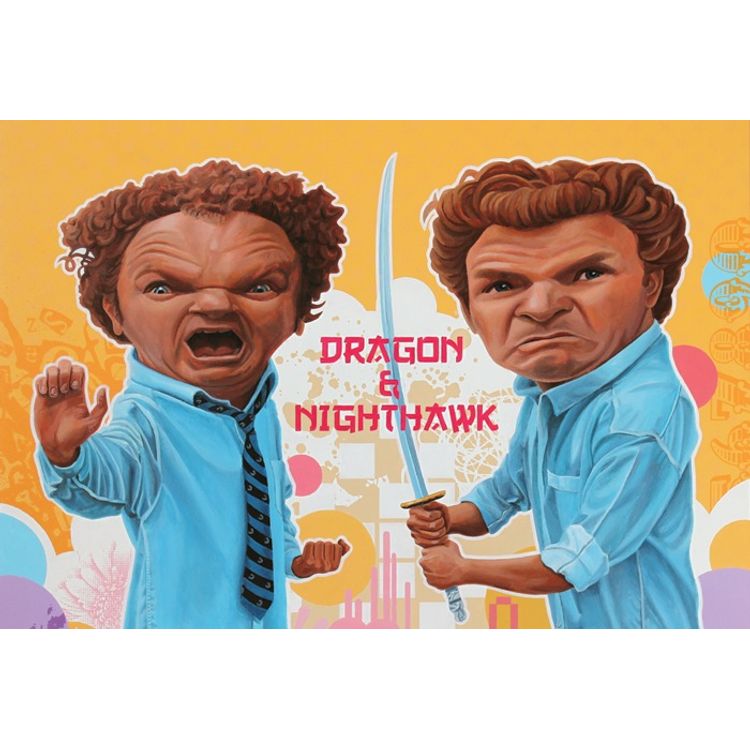Dragon & Nighthawk Poster by Tim Maclean