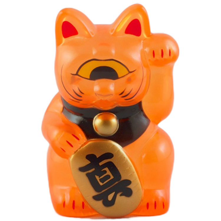 Mini Fortune Cat - Clear Orange by Real X Head (Mori Katsura)