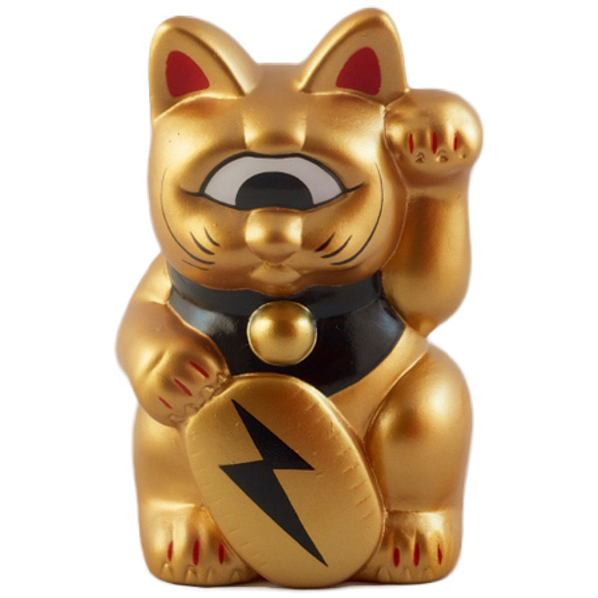 Mini Fortune Cat - Gold w/ Lightning Bolt