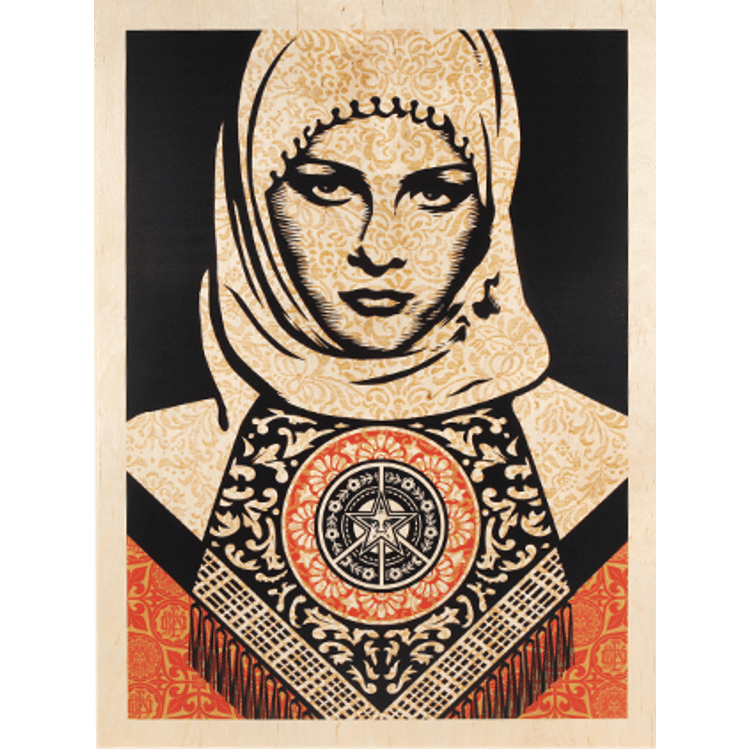 Arab Woman (Wood) by Obey Giant (Shepard Fairey)