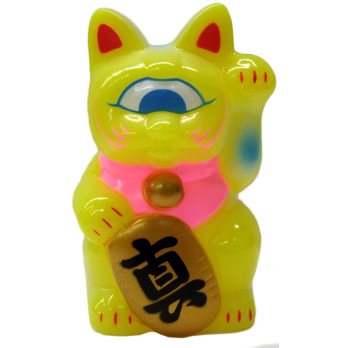 Mini Fortune Cat - Neon Yellow