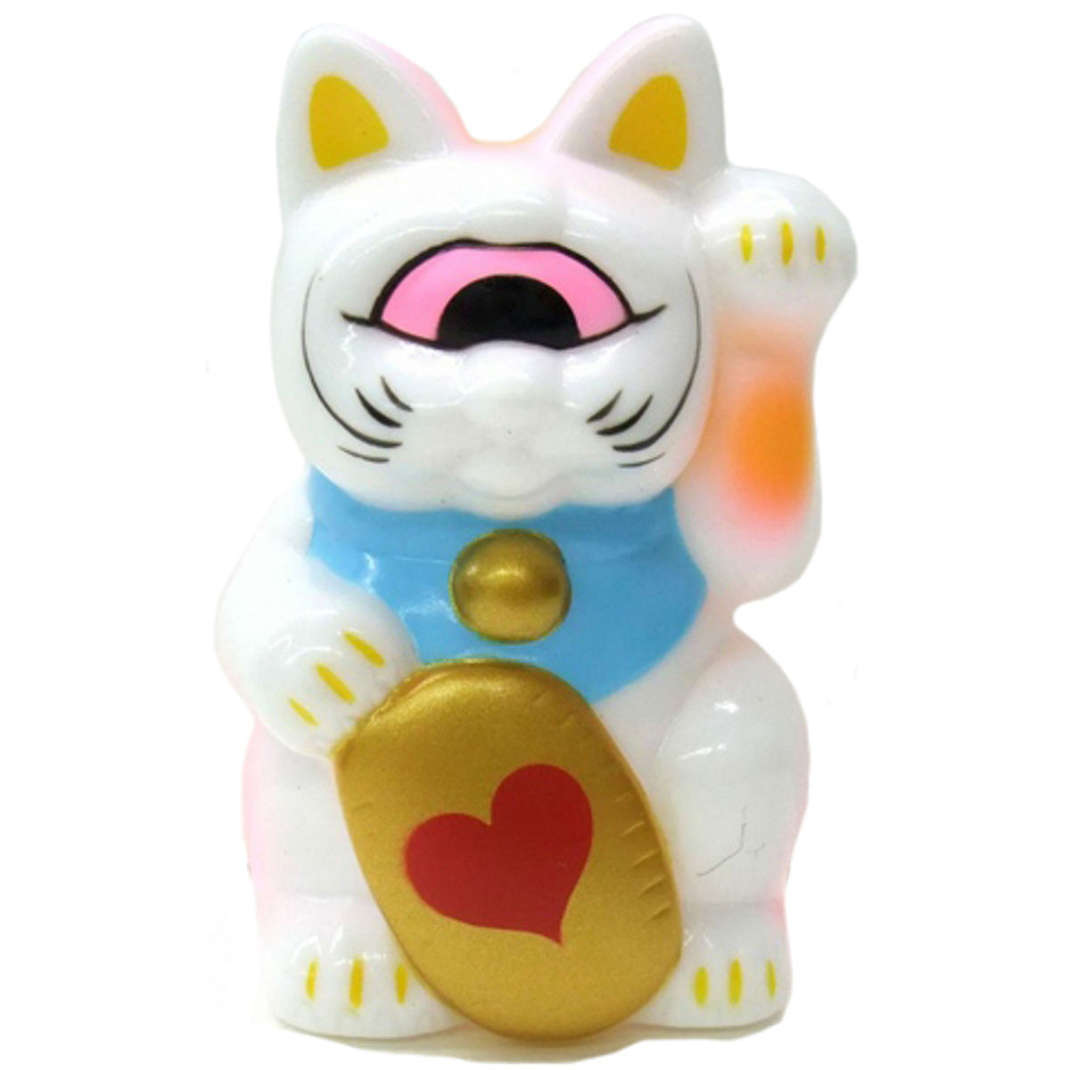 Mini Fortune Cat - White with Blue