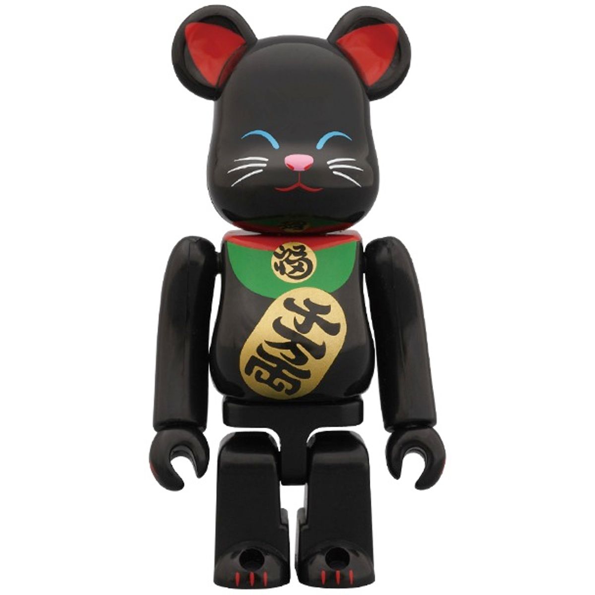 100% Black Lucky Cat Bearbrick
