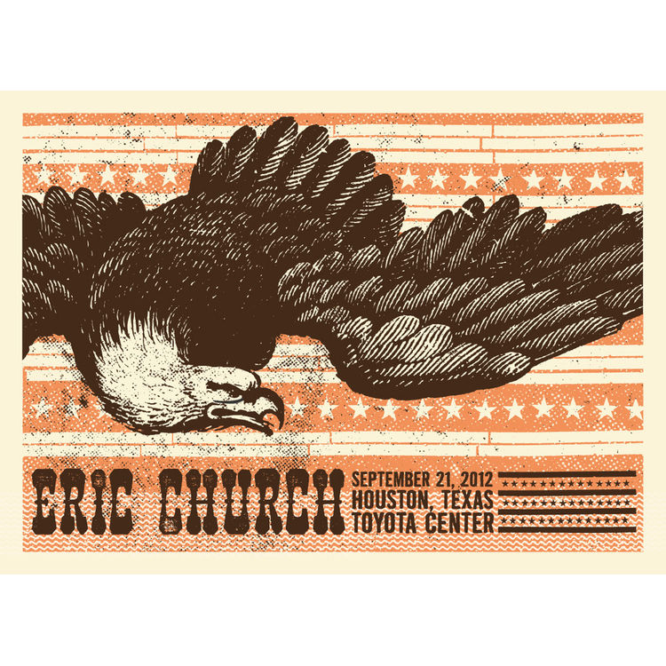 Eric Church - Houston TX 2012 by Status Serigraph (Justin Helton)