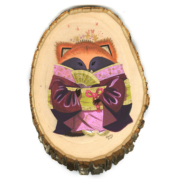 Raccoon Dog Geisha by Tiny Kitten Teeth (Becky Dreistadt)