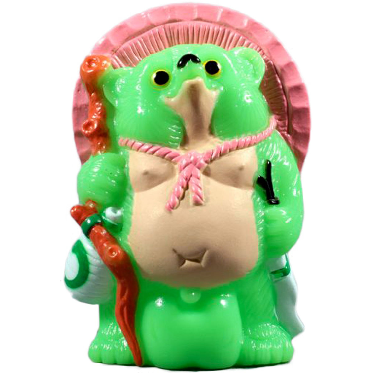 Mini Tanuki - Lime Green and Tan