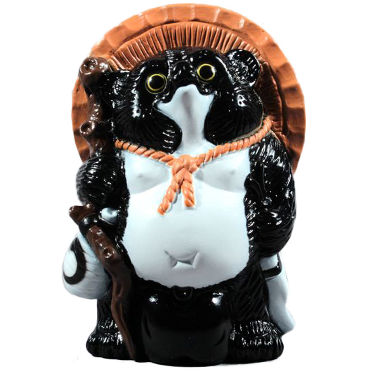 Mini Tanuki - Black w/ Yellow Eyes