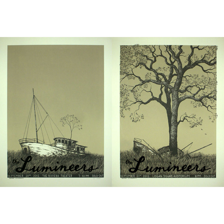 The Lumineers - Chicago IL, 2012 (Diptych) by Justin Santora