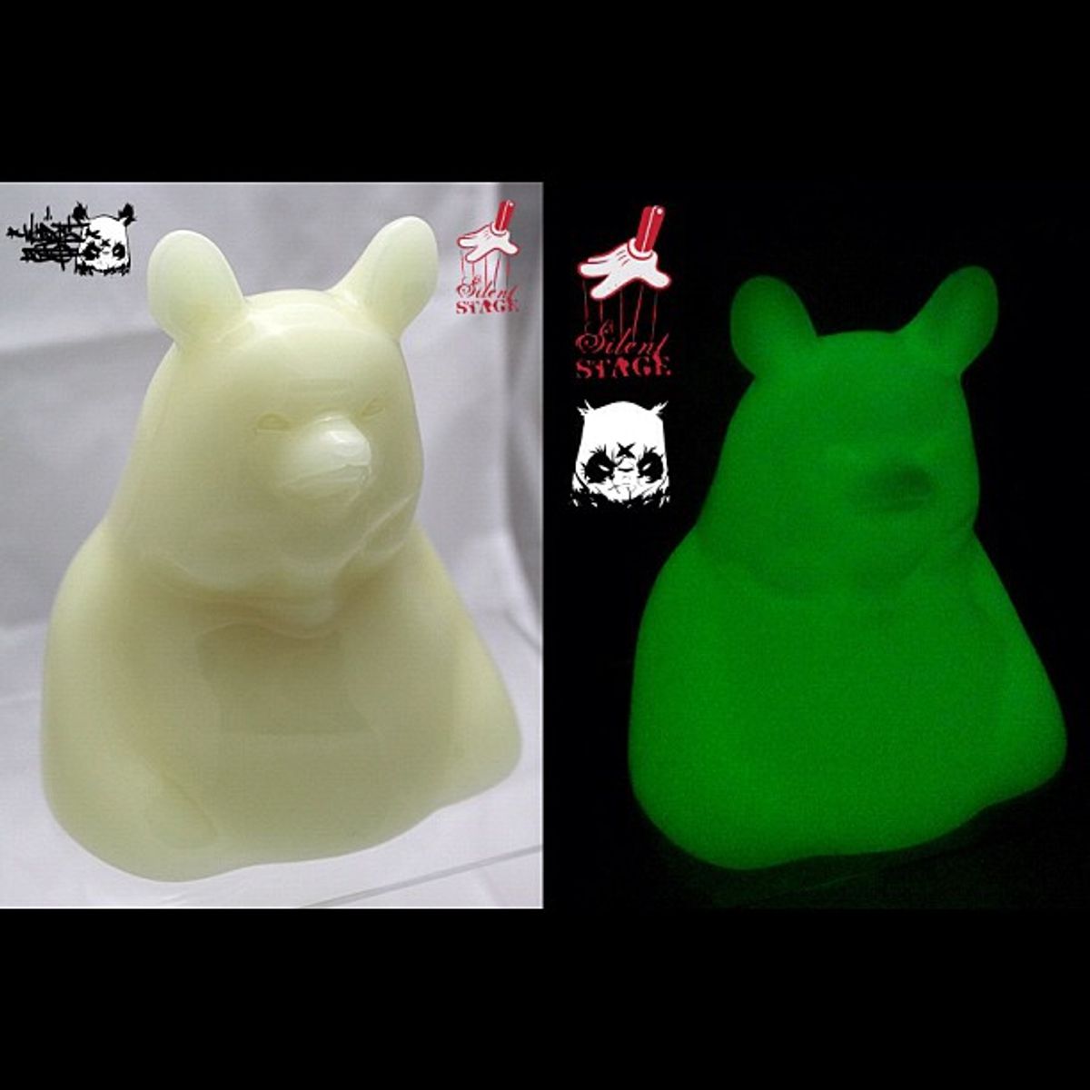 Panda Gazer Bust - GID