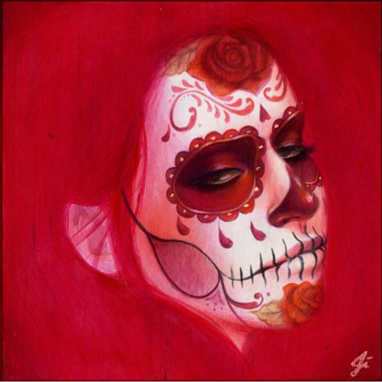 Calavera Rosa Mexicana by Sylvia Ji
