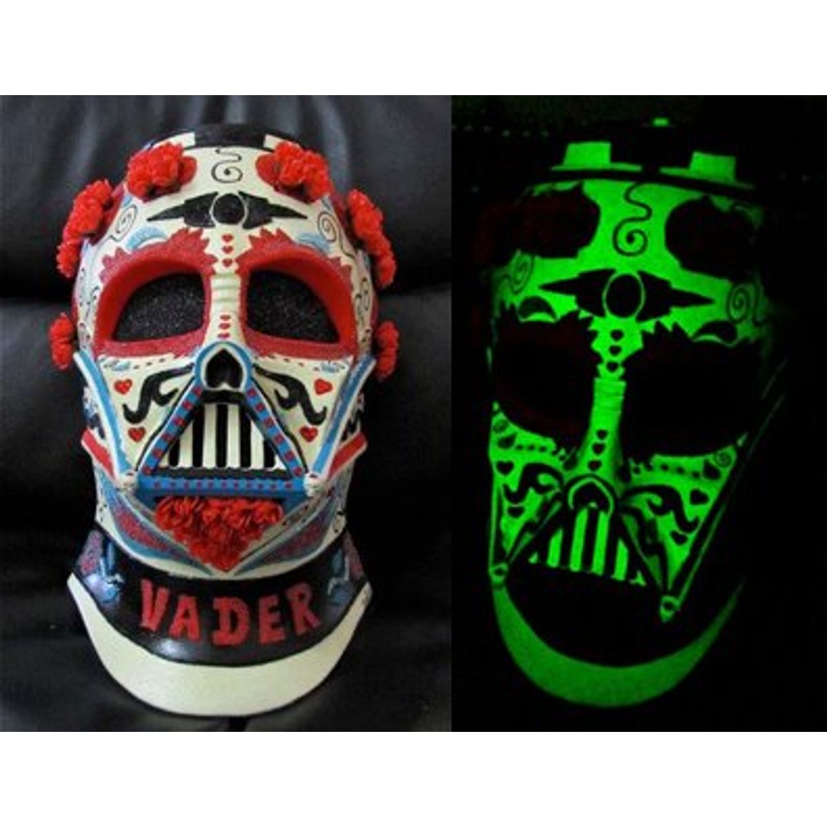 Glow in the dark Dia De Los Muertos Darth Vader Helmet