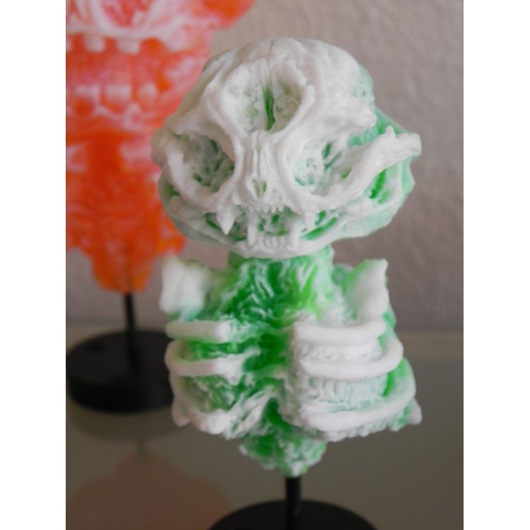 Misfortune Cat Skeleton - White/Green by Scott Wilkowski