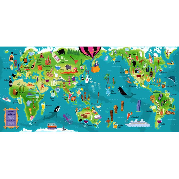 Shag Map of the World by Shag (Josh Agle)