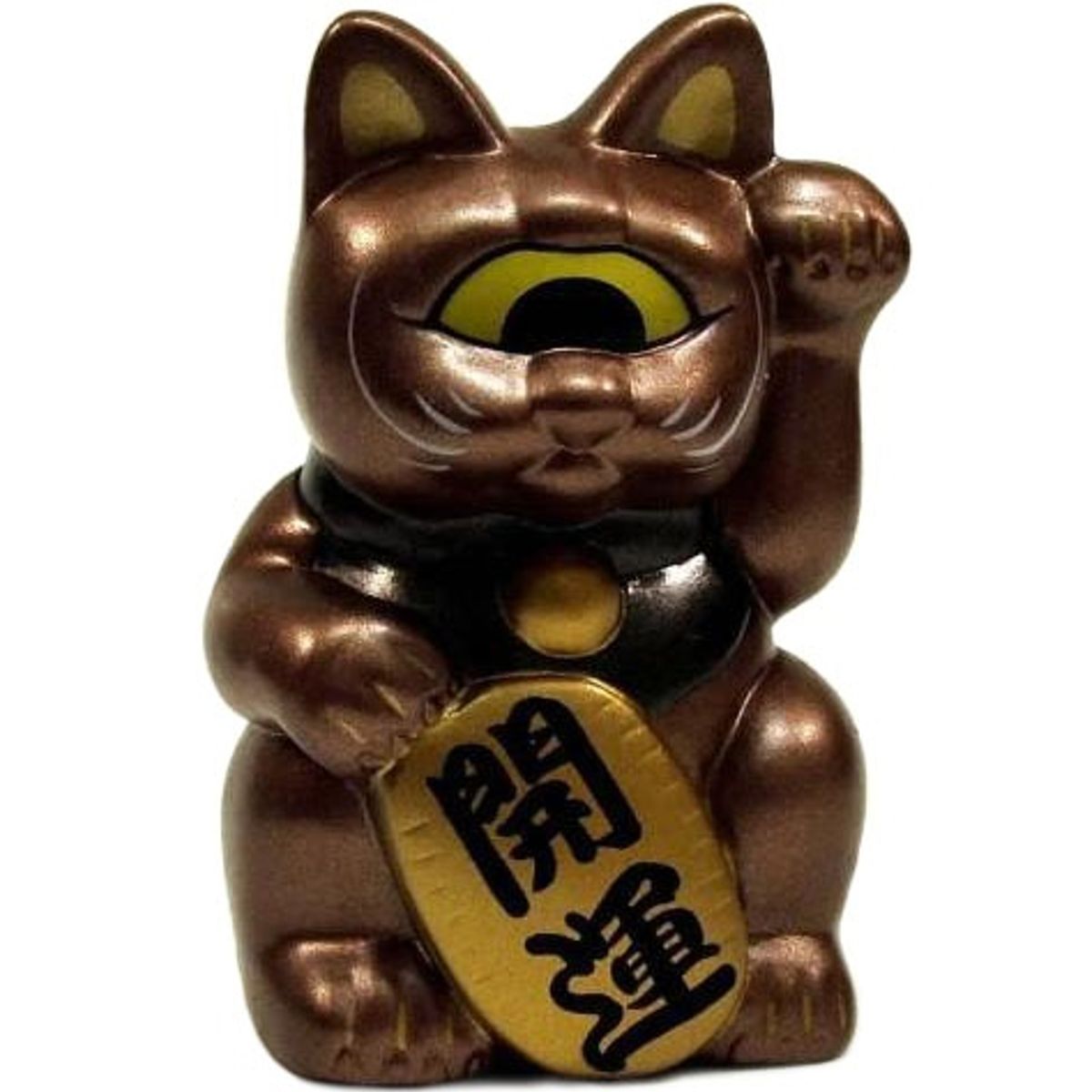 Mini Fortune Cat - Bronze w/Black Collar