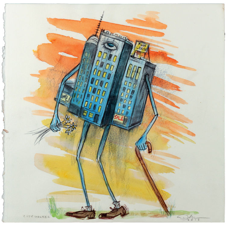 City Walker Dedicated to Studs Terkel by Dan Grzeca