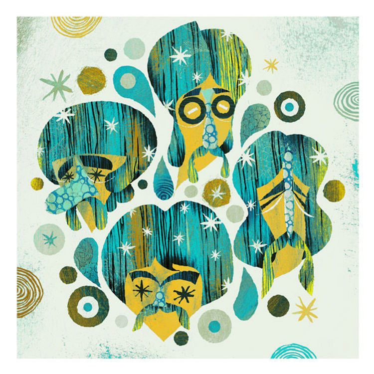 The Four Mustaches (Turquoise Version) by Alberto Cerriteno
