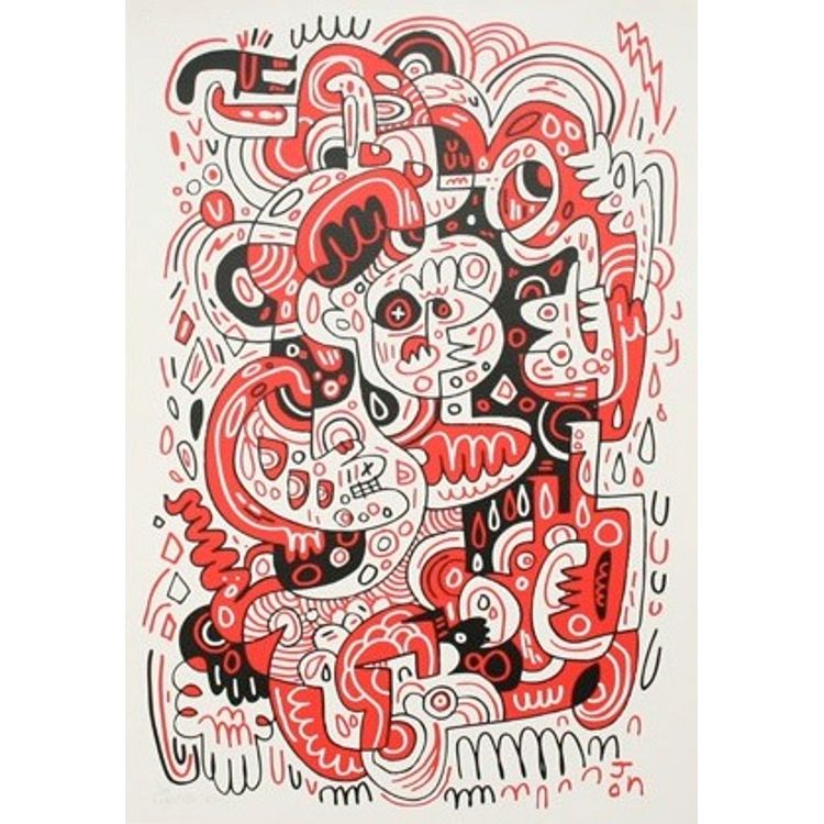 Concrete Hermit Multiplied Show Print by Jon Burgerman