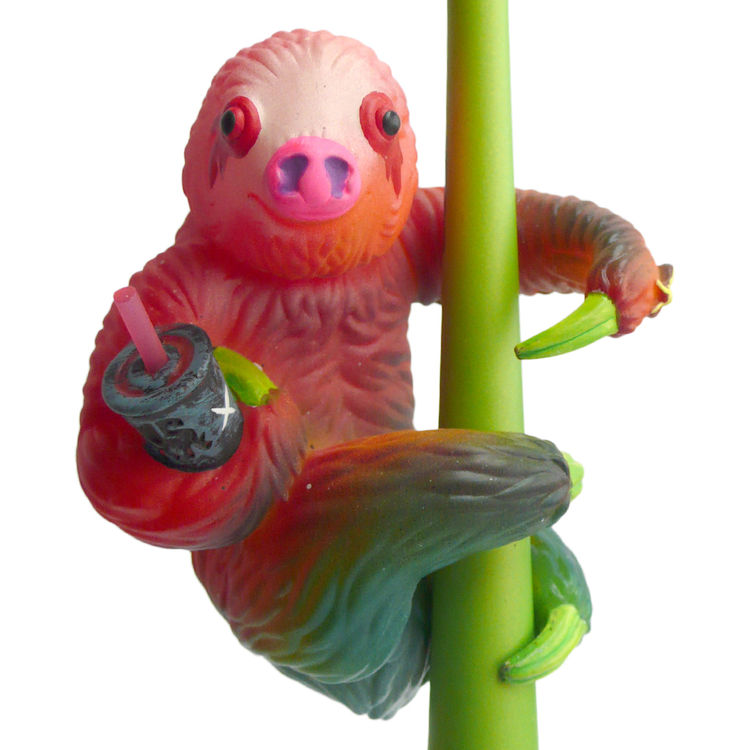 sloth n moth test paint by Bwana Spoons