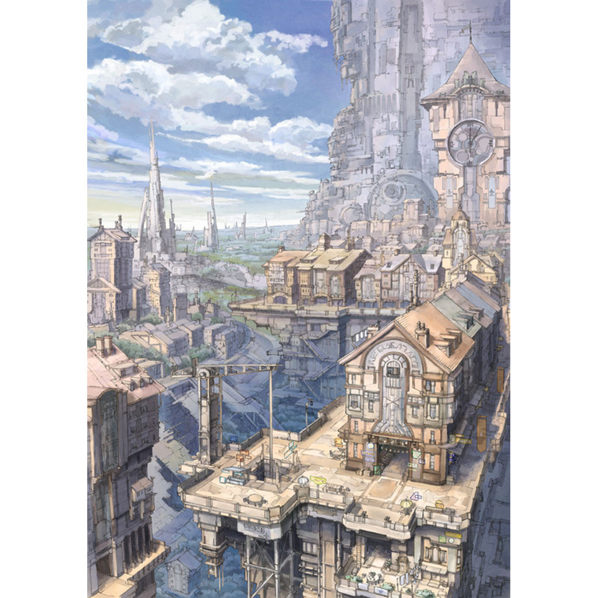 The City With The Clock Tower And The Thousand Poles (時計塔と千の柱の街)
