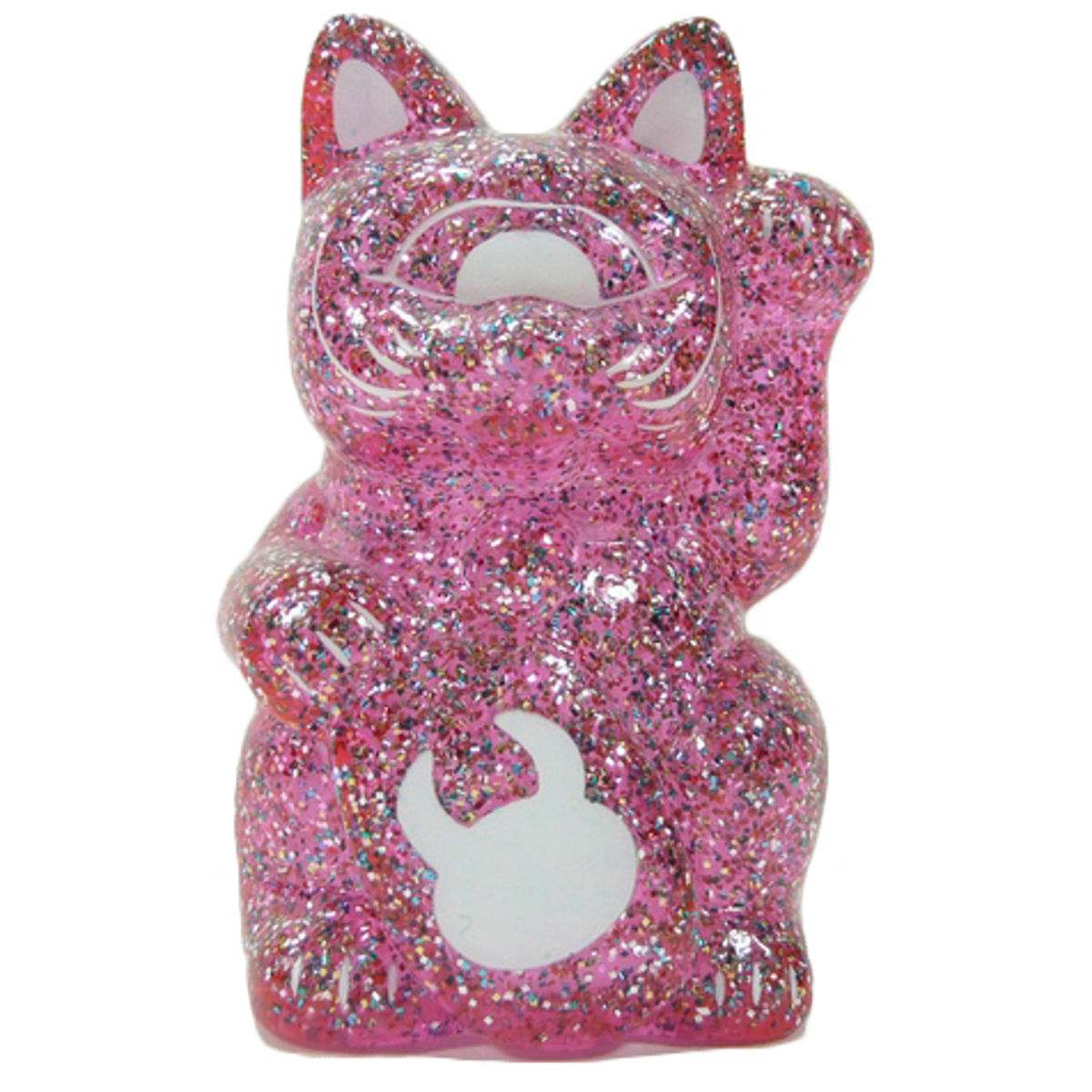 Mini Fortune Cat - Pink Glitter Uamou
