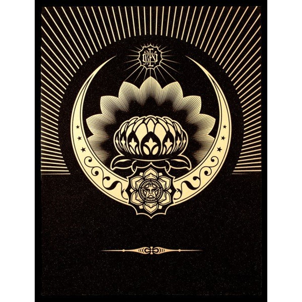 Obey Lotus Crescent - Black & Gold