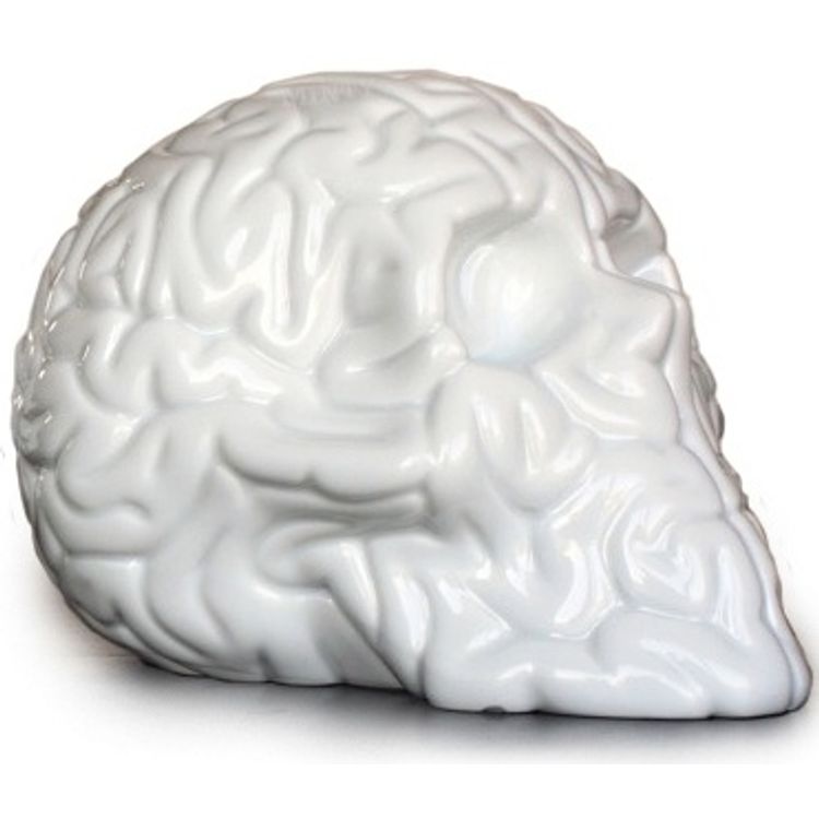 Skull Brain - White by Emilio Garcia