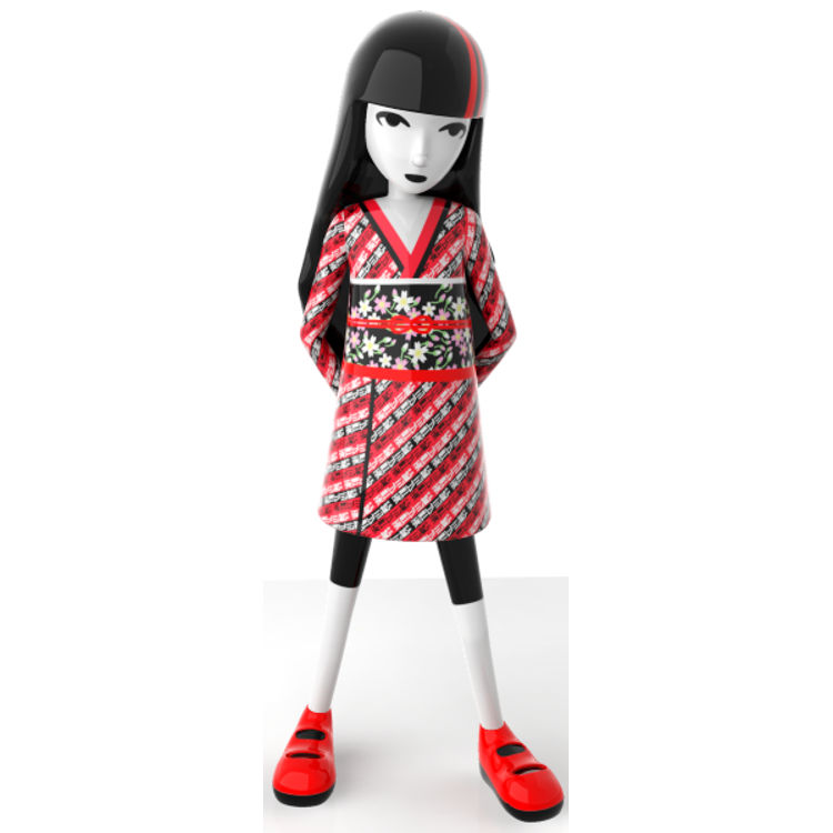 Red Kimono Emily by Shin Tanaka