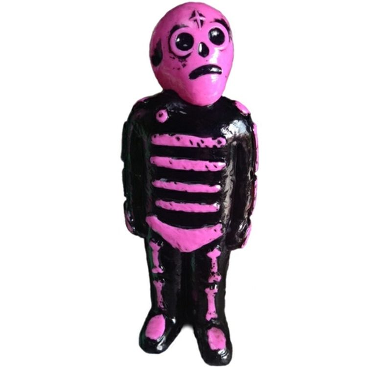 Bones - Black on Pink by Mike Egan