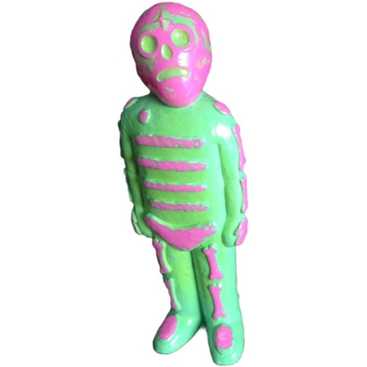 Bones - Green on Pink by Mike Egan